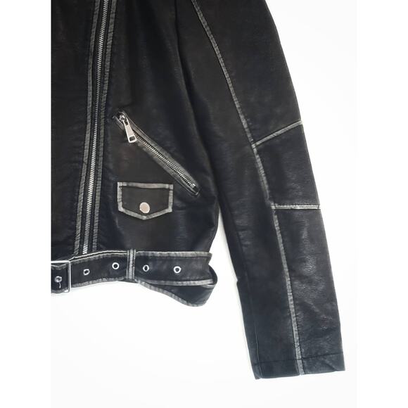 NWT Vigoss Black Faux Leather Moto Jacket - Medium - Picture 6 of 10